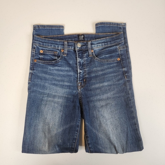 Gap True Skinny Jeans Denim High Waisted Rise Dark Wash Stretchy Basic Jeggings - Picture 3 of 10